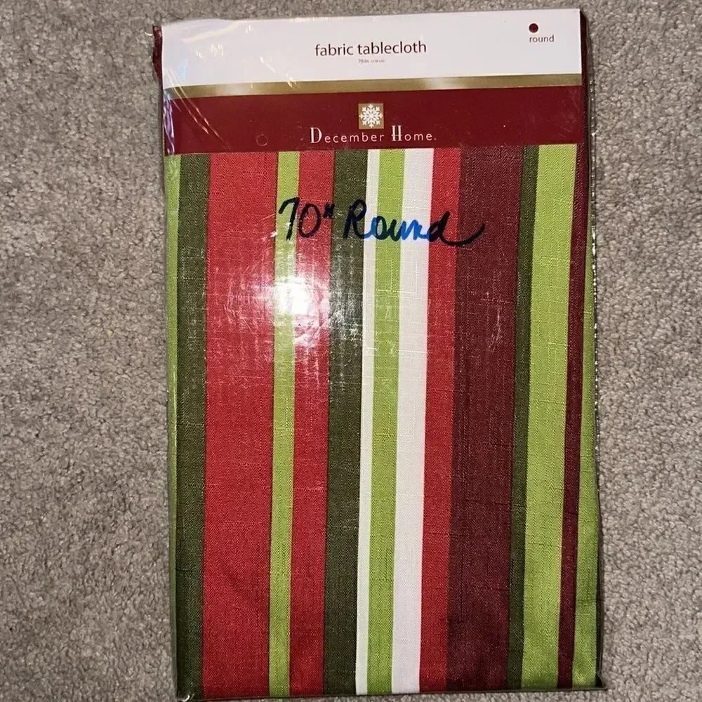 Edison Holiday Striped Christmas Tablecloth!